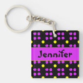 Gepersonaliseerde Stippen patroon Sleutelhanger (voorkant)