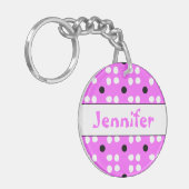 Gepersonaliseerde Stippen patroon Sleutelhanger (Voorkant Links)
