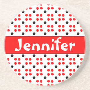 Gepersonaliseerde Stippen patroon Zandsteen Onderzetter