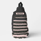 Gepersonaliseerde stippen & strepen sling bag (Voorkant)