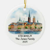 Gepersonaliseerde Stockholm Ornament, Zweden Keramisch Ornament (Voorkant)