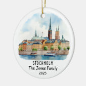 Gepersonaliseerde Stockholm Ornament, Zweden Keramisch Ornament (Links)