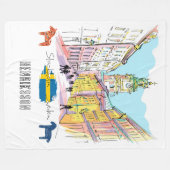 Gepersonaliseerde Stockholm Sverige Waterverf schi Fleece Deken (Voorkant (Horizontaal))