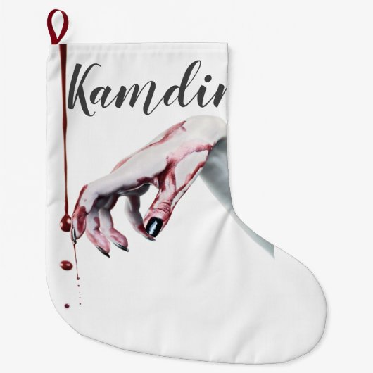 Gepersonaliseerde Stocking zombie bloeddruppelvamp Grote Kerstsok (Voorkant)