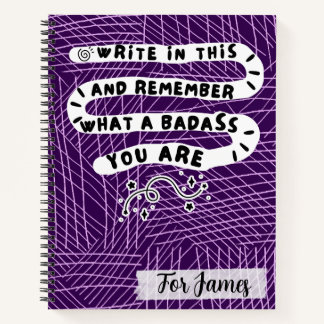 Gepersonaliseerde stoere quote paarse abstracte Do Notitieboek