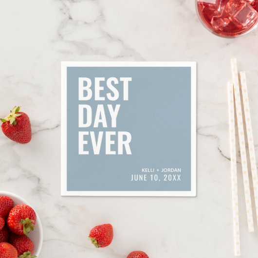 Gepersonaliseerde stoffige blauwe beste dag ooit b servet (Insitu)