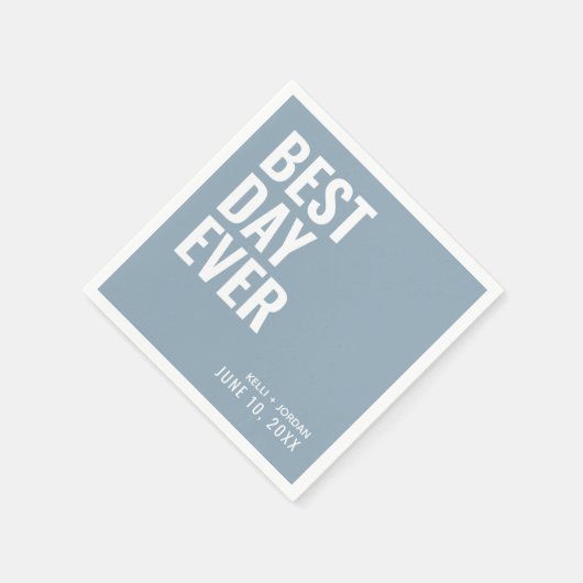 Gepersonaliseerde stoffige blauwe beste dag ooit b servet (Hoek)