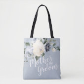 Gepersonaliseerde stoffige blauwe bloem moeder van tote bag (Voorkant)