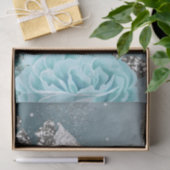 Gepersonaliseerde stoffige blauwe bloemenbruiloft tissuepapier (Geschenk)