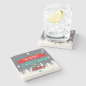 Gepersonaliseerde Stone Christmas Tree Onderzetter (Zijkant)