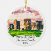 Gepersonaliseerde Stonehenge Ornament, Engeland Gi Keramisch Ornament (Voorkant)