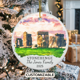 Gepersonaliseerde Stonehenge Ornament, Engeland Gi Keramisch Ornament
