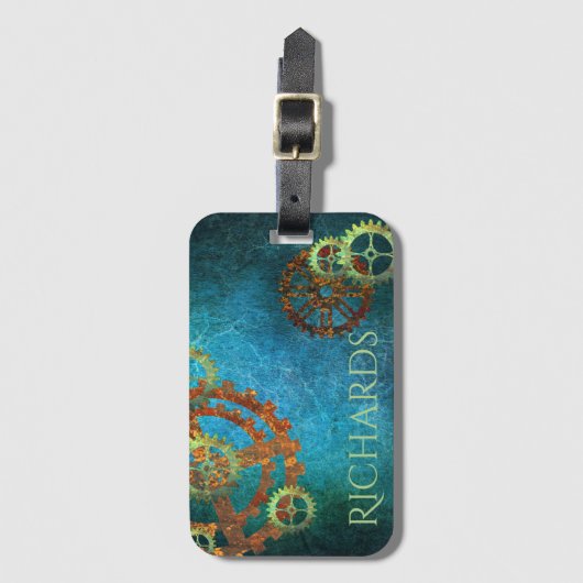 Gepersonaliseerde stoomponsklokken bagagelabel (Voorkant (verticaal))