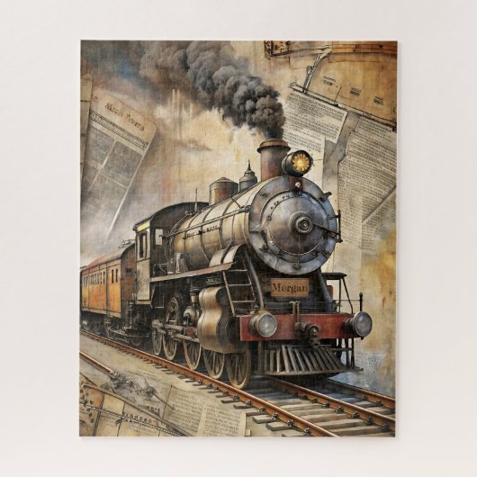 Gepersonaliseerde stoomtrein | treincadeau legpuzzel (Verticaal)