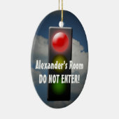 Gepersonaliseerde stop / go deur hanger, verkeersl keramisch ornament (Rechts)