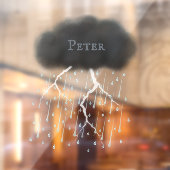 Gepersonaliseerde storm wolkenregen & bliksem raamsticker (Vel 2)