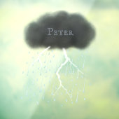 Gepersonaliseerde storm wolkenregen & bliksem raamsticker (Vel 3)