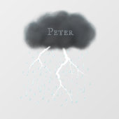 Gepersonaliseerde storm wolkenregen & bliksem raamsticker (Vel)