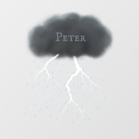 Gepersonaliseerde storm wolkenregen & bliksem raamsticker (Vel)