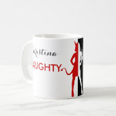 Gepersonaliseerde stoute maar leuke Duivelsengel Koffiemok (Voorkant links)