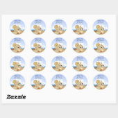Gepersonaliseerde Strand Baby 1e Verjaardag Sticke Ronde Sticker (Vel)