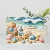 Gepersonaliseerde strand bedankkaart (Staand voorkant)