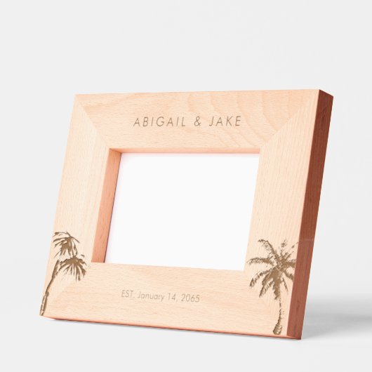 Gepersonaliseerde strand bruiloft foto gegraveerde lijstjes (Links)