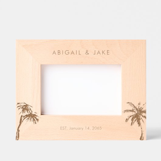 Gepersonaliseerde strand bruiloft foto gegraveerde lijstjes (Voorkant)