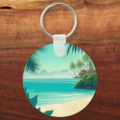 Gepersonaliseerde strand bruiloft gunst sleutelhanger (Achterkant)