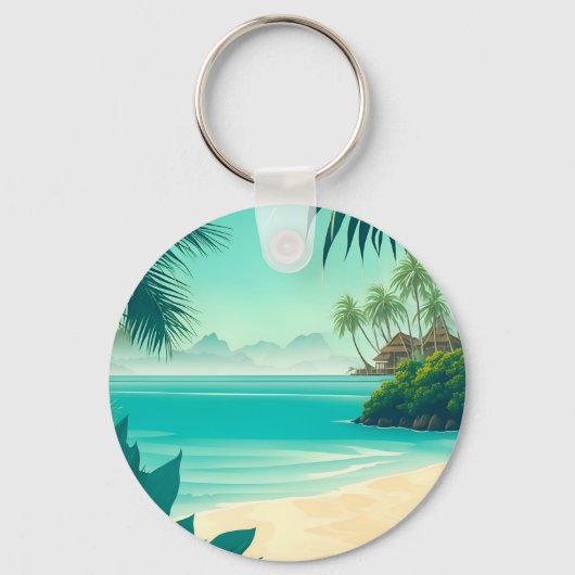 Gepersonaliseerde strand bruiloft gunst sleutelhanger (Achterkant)