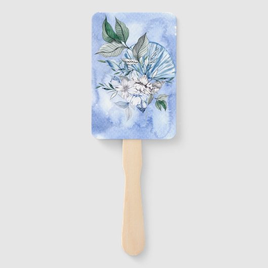 Gepersonaliseerde strand bruiloft handwaaier (Achterkant)