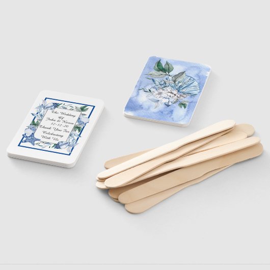 Gepersonaliseerde strand bruiloft handwaaier (Niet-gemonteerd)