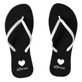 Gepersonaliseerde strand bruiloft teenslippers voo (Voetbed)