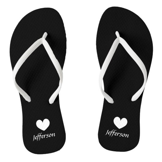 Gepersonaliseerde strand bruiloft teenslippers voo (Voetbed)