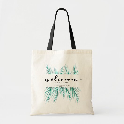 Gepersonaliseerde strand bruiloft welkom tote bag (Voorkant)