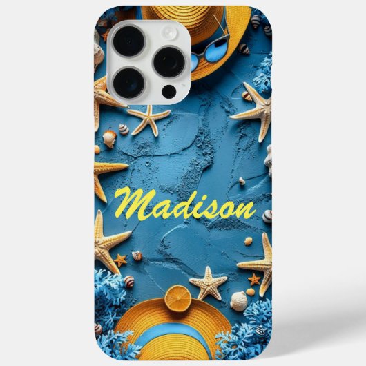 Gepersonaliseerde strand thema iPhone hoesje - aan (Achterkant)