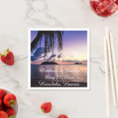 Gepersonaliseerde strand zonsondergang bruiloft se servet (Insitu)