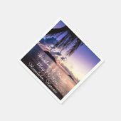 Gepersonaliseerde strand zonsondergang bruiloft se servet (Hoek)