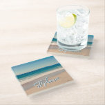 Gepersonaliseerde Strandfoto Ocean Blue Schilderac Glazen Onderzetter<br><div class="desc">Een mooie foto in stijl van een strand in Californië voor een glazen onderzetter. Pas met haar naam aan om uw eigen gepersonaliseerde geschenk op maat te creëer. Voor kortere namen is er voldoende ruimte om de lettergrootte te vergroten. Er zijn veel mooie moderne kalligrafie script stijlen om uit te...</div>