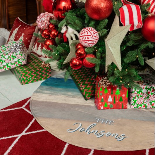 Gepersonaliseerde Strandfoto Ocean Blue Schilderac Kerstboom Rok