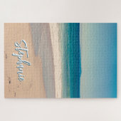 Gepersonaliseerde Strandfoto Ocean Blue Schilderac Legpuzzel (Horizontaal)