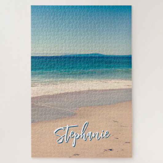 Gepersonaliseerde Strandfoto Ocean Blue Schilderac Legpuzzel (Verticaal)