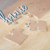 Gepersonaliseerde Strandfoto Ocean Blue Schilderac Legpuzzel (Zijkant)