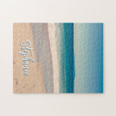 Gepersonaliseerde Strandfoto Ocean Blue Schilderac Legpuzzel (Horizontaal)