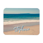 Gepersonaliseerde Strandfoto Ocean Blue Schilderac Magneet (Horizontaal)