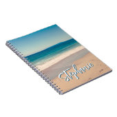 Gepersonaliseerde Strandfoto Ocean Blue Schilderac Notitieboek (Rechterzijde)
