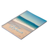 Gepersonaliseerde Strandfoto Ocean Blue Schilderac Notitieboek (Linkerzijde)
