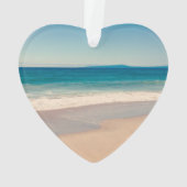 Gepersonaliseerde Strandfoto Ocean Blue Schilderac Ornament (achterkant)
