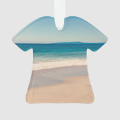 Gepersonaliseerde Strandfoto Ocean Blue Schilderac Ornament (achterkant)