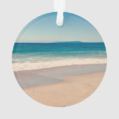 Gepersonaliseerde Strandfoto Ocean Blue Schilderac Ornament (achterkant)